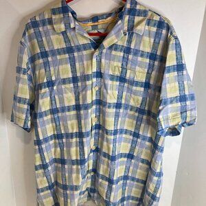 TOMMY BAHAMA ISLAND FIT MENS SILK SHIRT SIZE L